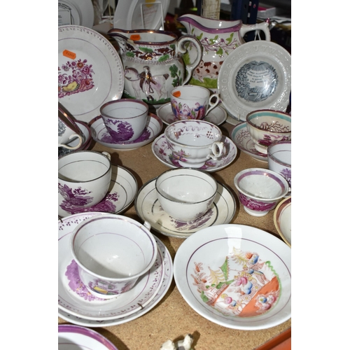 498 - A COLLECTION OF 19TH CENTURY TRANSFER PRINTED WARES, SUNDERLAND LUSTRE TEA WARES AND OTHER 19TH CENT... 