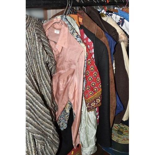 511 - EIGHT BOXES AND LOOSE VINTAGE CLOTHING AND ACCESSORIES, to include shoes, bags, scarves, jackets inc... 