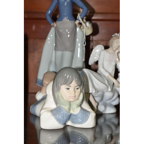 518 - THREE LLADRO NAO FIGURES, comprising 6871 'Celestial Harmony' (nibbles around flowers in hair, uneve... 