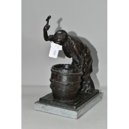 527 - A LIMITED EDITION MERIDIAN  PATTINATED BRONZE FIGURE, 141/250 marked on the base Butler '77, figure ... 