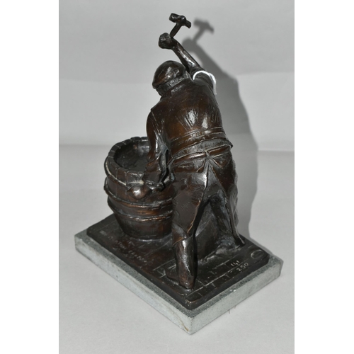 527 - A LIMITED EDITION MERIDIAN  PATTINATED BRONZE FIGURE, 141/250 marked on the base Butler '77, figure ... 