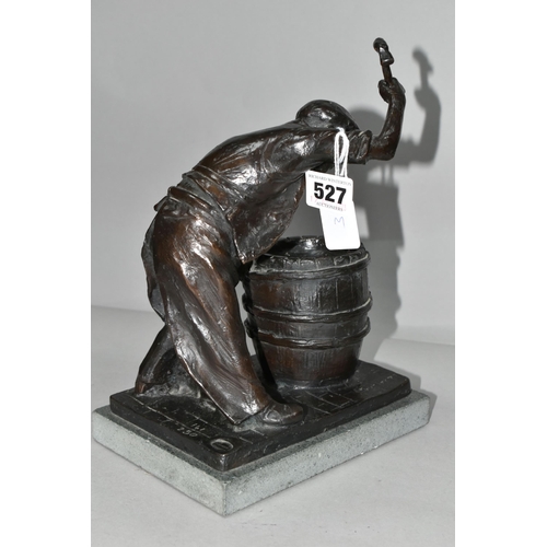 527 - A LIMITED EDITION MERIDIAN  PATTINATED BRONZE FIGURE, 141/250 marked on the base Butler '77, figure ... 