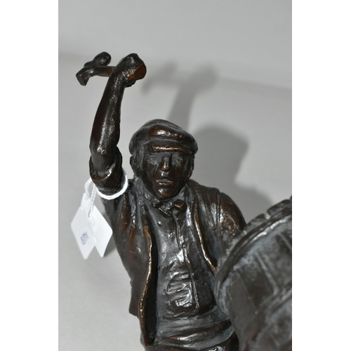 527 - A LIMITED EDITION MERIDIAN  PATTINATED BRONZE FIGURE, 141/250 marked on the base Butler '77, figure ... 