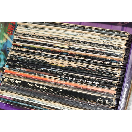 532 - A box CONTAINING OVER SEVENTY LPs OF ROCK, BLUES AND PUNK MUSIC including Band of Gypsies by Hendrix... 