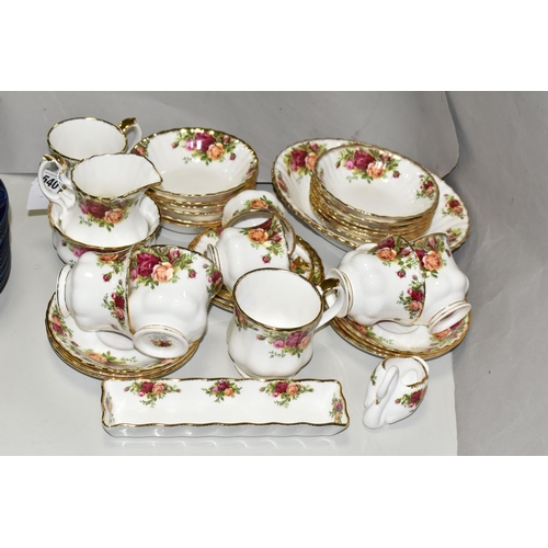 540 - A GROUP OF ROYAL ALBERT 'OLD COUNTRY ROSES' PATTERN TEAWARE, comprising twelve fruit dishes, two mug... 