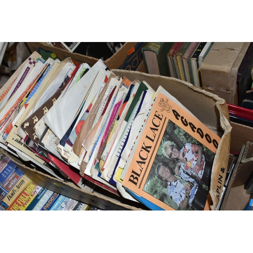 738 - SEVEN BOXES OF LPs, CDs and DVDs, containing a collection of LP records including With The Beatles P... 