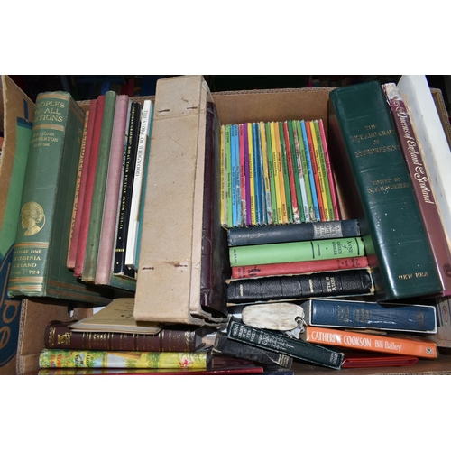 738 - SEVEN BOXES OF LPs, CDs and DVDs, containing a collection of LP records including With The Beatles P... 
