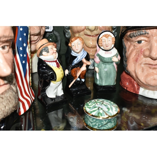 388 - A GROUP OF ROYAL DOULTON CHARACTER JUGS AND FIGURES, comprising a limited edition 'The Antagonists' ... 