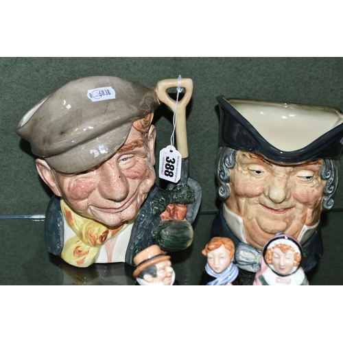 388 - A GROUP OF ROYAL DOULTON CHARACTER JUGS AND FIGURES, comprising a limited edition 'The Antagonists' ... 