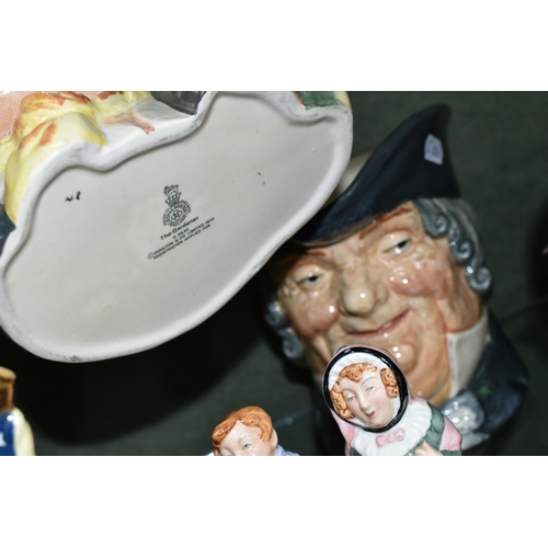 388 - A GROUP OF ROYAL DOULTON CHARACTER JUGS AND FIGURES, comprising a limited edition 'The Antagonists' ... 