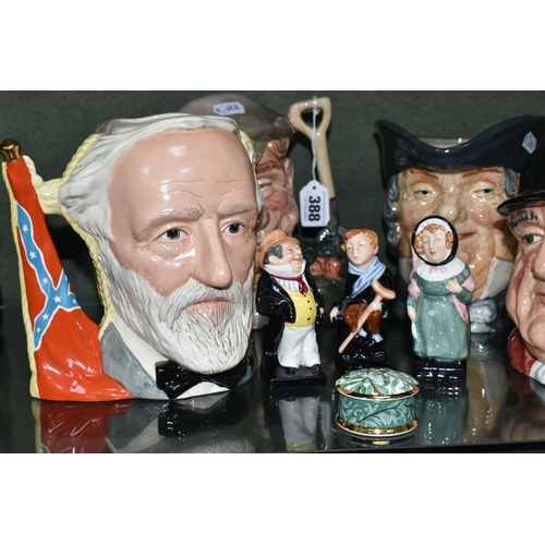 388 - A GROUP OF ROYAL DOULTON CHARACTER JUGS AND FIGURES, comprising a limited edition 'The Antagonists' ... 