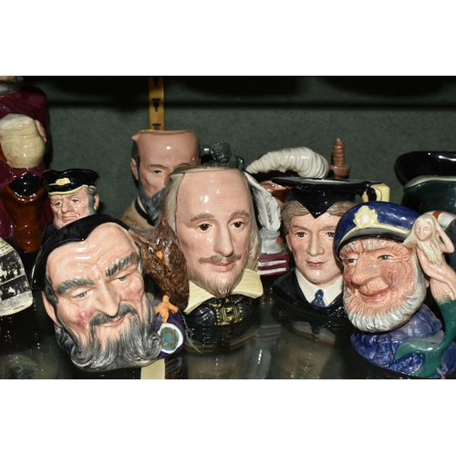 391 - A COLLECTION OF ROYAL DOULTON TOBY AND CHARACTER JUGS, seventeen pieces to include a King and Queen ... 