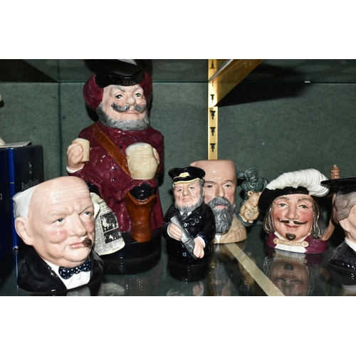 391 - A COLLECTION OF ROYAL DOULTON TOBY AND CHARACTER JUGS, seventeen pieces to include a King and Queen ... 