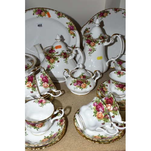 402 - A LARGE QUANTITY OF ROYAL ALBERT 'OLD COUNTRY ROSES' PATTERN DINNERWARE, comprising two oval serving... 