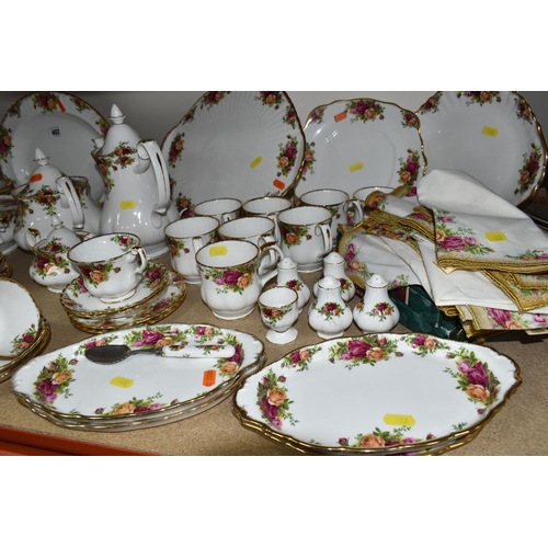 402 - A LARGE QUANTITY OF ROYAL ALBERT 'OLD COUNTRY ROSES' PATTERN DINNERWARE, comprising two oval serving... 