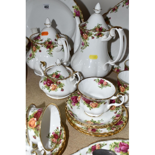 402 - A LARGE QUANTITY OF ROYAL ALBERT 'OLD COUNTRY ROSES' PATTERN DINNERWARE, comprising two oval serving... 