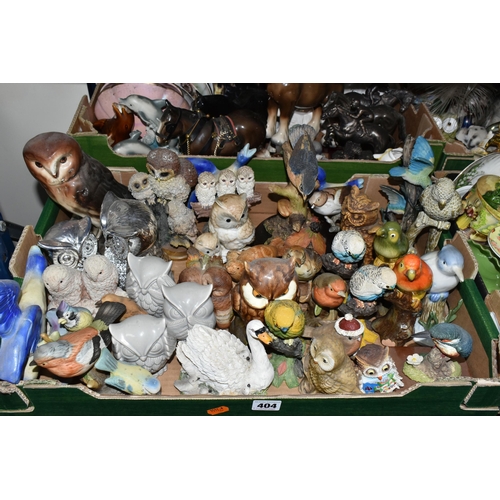 404 - FIVE BOXES OF CERAMICS AND ORNAMENTS, to include Sylvac 202 flower bud chamber sticks, Sammy Dog 124... 