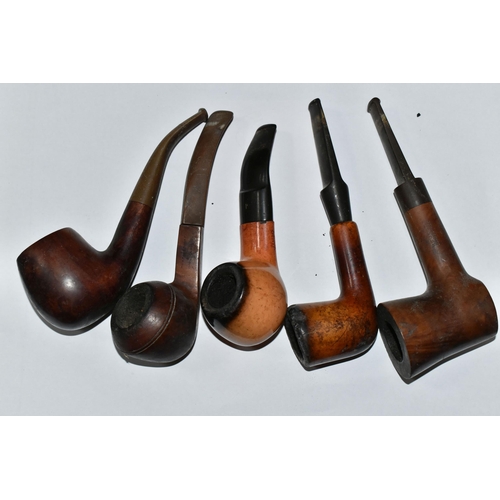 442 - TWO BOXES OF GENTLEMEN'S TOBACCO PIPES, approximately forty-six vintage and antique pipes to include... 