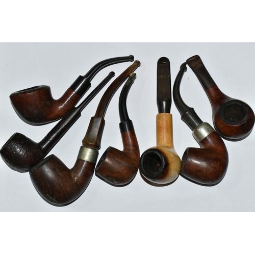 442 - TWO BOXES OF GENTLEMEN'S TOBACCO PIPES, approximately forty-six vintage and antique pipes to include... 