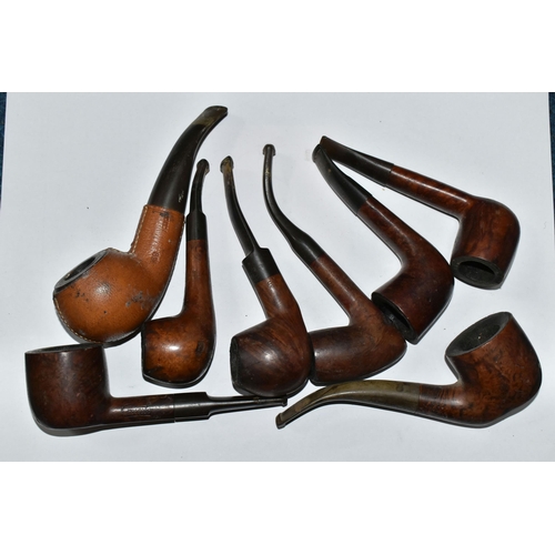 442 - TWO BOXES OF GENTLEMEN'S TOBACCO PIPES, approximately forty-six vintage and antique pipes to include... 