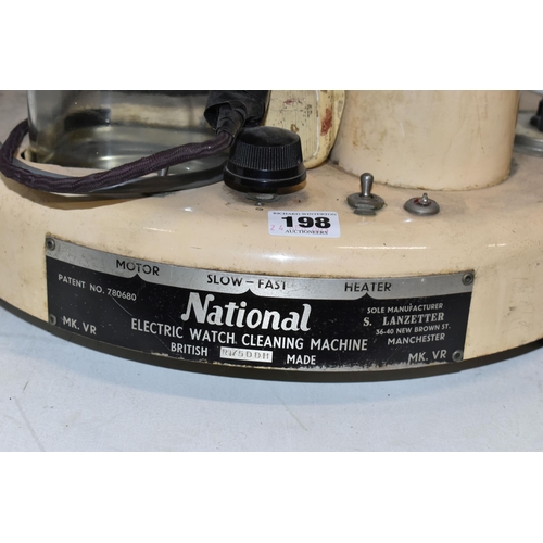A 'NATIONAL ELECTRIC WATCH CLEANING MACHINE' British made, model number