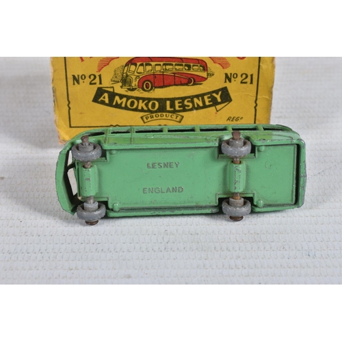 11 - THREE BOXED LESNEY MATCHBOX SERIES MODEL DIE-CAST VEHICLES, to include a Moko Lesney London to Glasg... 