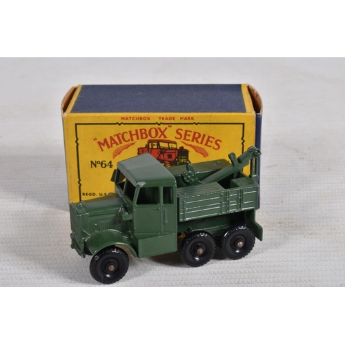 13 - FIVE BOXED LESNEY MATCHBOX SERIES MODEL DIE-CAST MILITARY VEHICLES, the first a Moko Lesney Army Hal... 