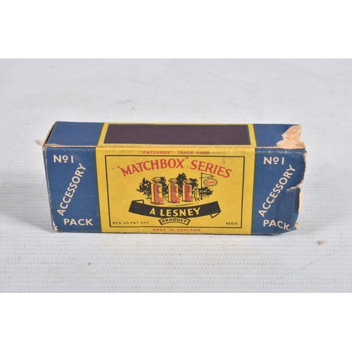 17 - A BOXED LESNEY MATCHBOX SERIES SALES AND SERVICE STATION, yellow and red in construction with a two ... 