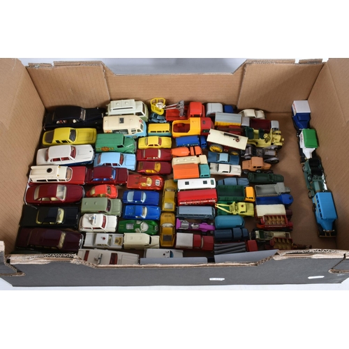 27 - A QUANTITY OF UNBOXED AND ASSORTED DINKY, CORGI, HUSKY AND MATCHBOX  DIECAST VEHICLES, to include Co... 