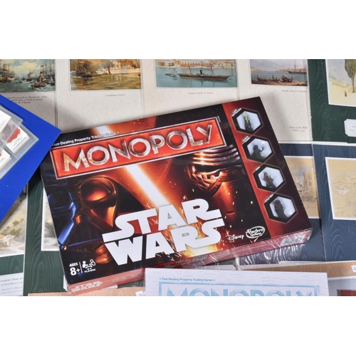 30 - FOUR BOXED MODERN MONOPOLY SETS, Star Wars, Warhammer 40,000, Disney Frozen II (all still sealed in ... 