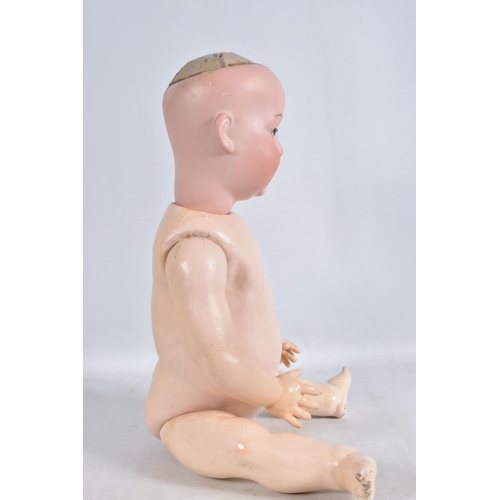 35 - A MENGERSGEREUTH PORZELLANFABRIK BISQUE HEAD DOLL, nape of neck marked 'PM 924 Germany 14', fixed bl... 