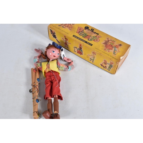 40 - FOUR BOXED PELHAM SS PUPPETS, Cowgirl and Cowboy, Tyrolean Girl and Dutch Girl, all appear complete ... 