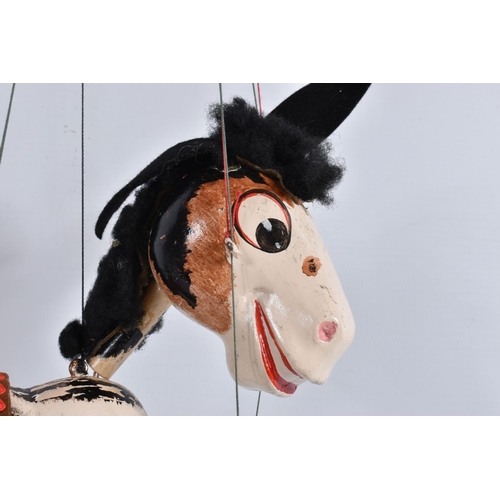 44 - THREE BOXED PELHAM A2 HORSE PUPPETS, all appear complete, one in fairly  good condition, one has old... 