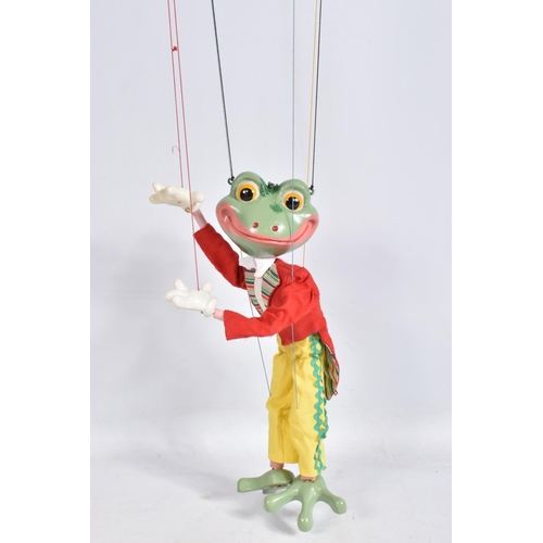 52 - THREE BOXED PELHAM PUPPETS, Mother Dragon, Baby Dragon and Frog, all appear complete and in fairly g... 