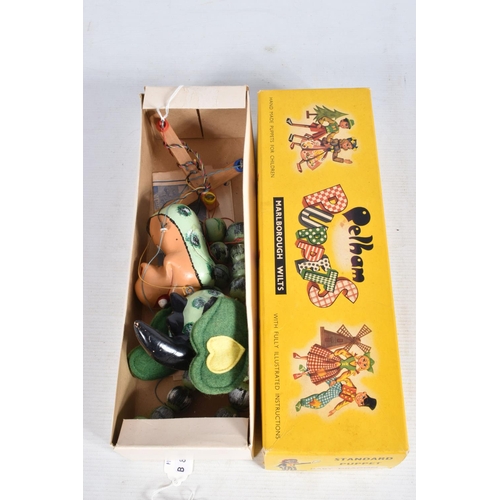 52 - THREE BOXED PELHAM PUPPETS, Mother Dragon, Baby Dragon and Frog, all appear complete and in fairly g... 