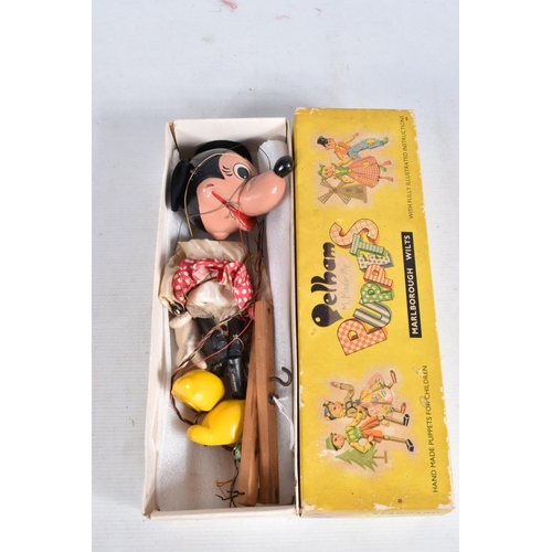 56 - FOUR BOXED DISNEY RELATED PELHAM PUPPETS, Minnie Mouse, Goofy, Pluto and Jiminy Cricket, all appear ... 