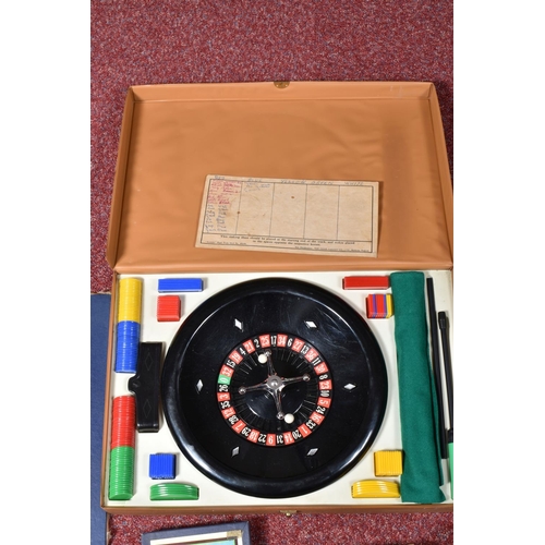 7 - A QUANTITY OF ASSORTED BOXED VINTAGE GAMES AND PUZZLES, to include cased Nevada Roulette set, appear... 