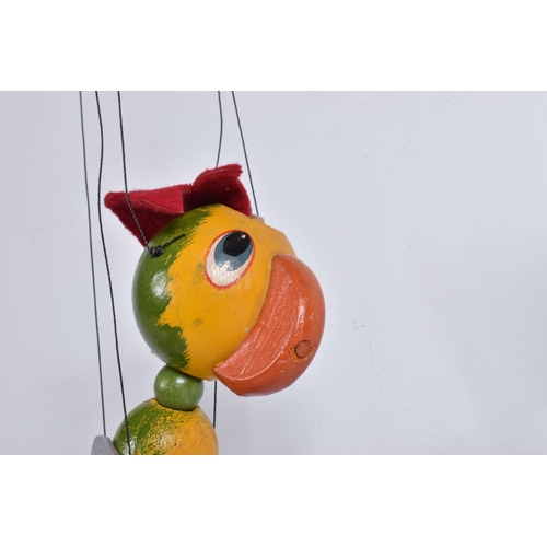 60 - A BOXED PELHAM PUPPET CATERPILLAR AND PELHAM PUPPET PARROT, Caterpillar is earlier non fluffy wooden... 