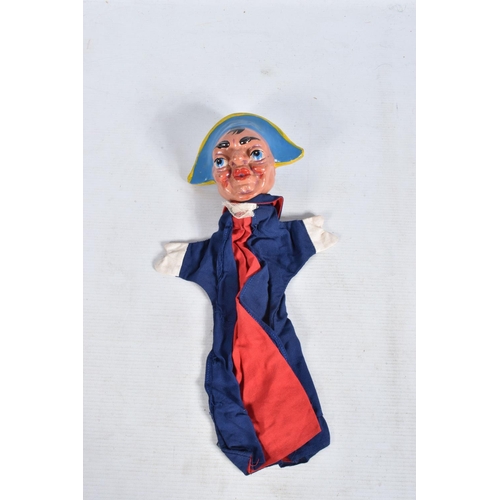 69 - A COLLECTION OF UNBOXED PELHAM GL GLOVE PUPPETS, Mr Punch, Judy, Joey (Clown), Toby (Dog), Doctor, P... 