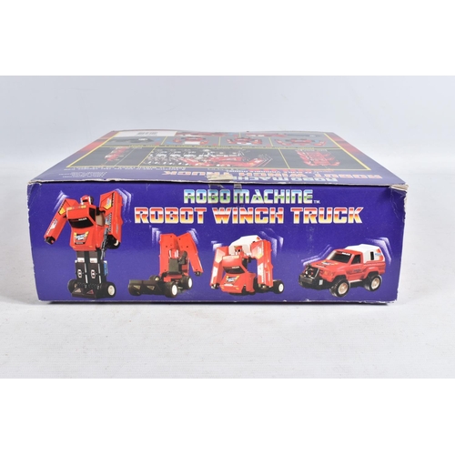 71 - A BOXED BANDAI ROBO MACHINE BATTERY OPERATED ROBOT WINCH TRUCK, No.0503211, not tested, with three o... 