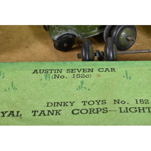 74 - A BOXED DINKY TOYS ROYAL TANK CORPS LIGHT TANK UNIT GIFT SET, No.152 (A2189) comprising Light Tank, ... 