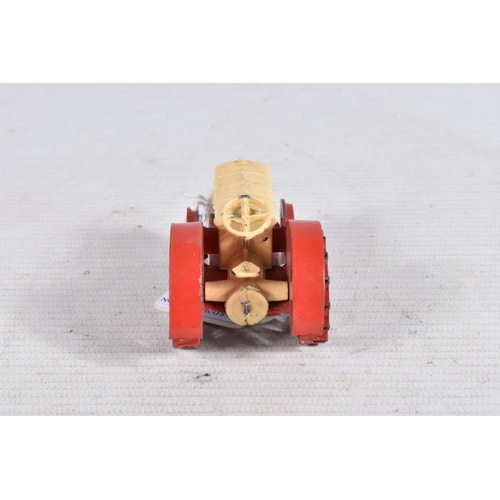 77 - A PRE-WAR DINKY TOYS FARM TRACTOR, No.22e, red body and wheels with cream bonnet and steering wheel,... 