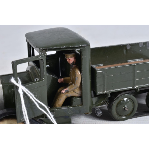 79 - A BOXED BRITAINS ARMY LORRY CATERPILLAR TYPE, No.1333, version with square front, with driver and bo... 