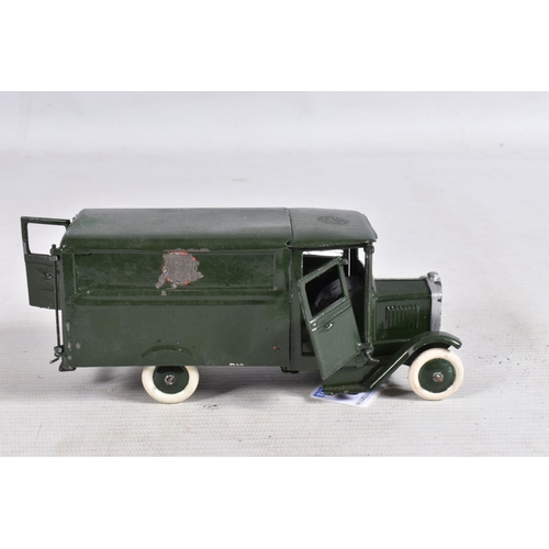 80 - A BOXED BRITAINS R.A.M.C. ARMY AMBULANCE, No.1512, version with square front, Cross decals have been... 