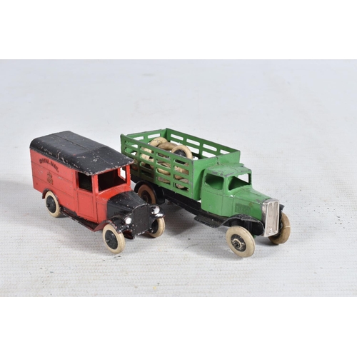 81 - A QUANTITY OF PRE WAR AND EARLY POSTWAR DINKY TOYS VEHICLES, all in playworn condition, many are suf... 