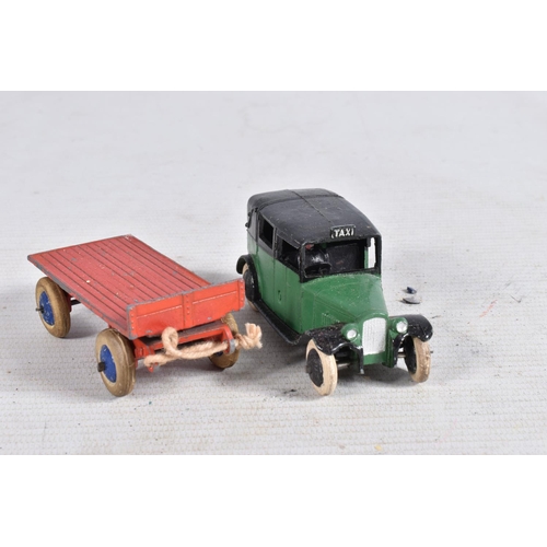 81 - A QUANTITY OF PRE WAR AND EARLY POSTWAR DINKY TOYS VEHICLES, all in playworn condition, many are suf... 