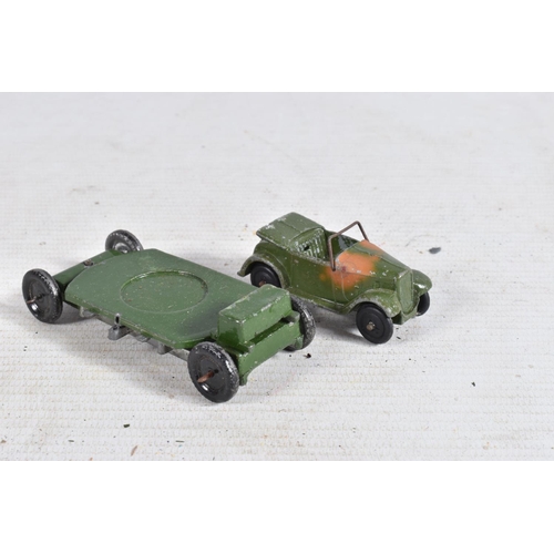 82 - A QUANTITY OF PRE WAR AND EARLY POSTWAR DINKY TOYS AND OTHER MILITARY VEHICLES, all in playworn cond... 