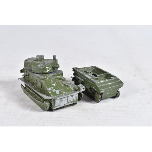 82 - A QUANTITY OF PRE WAR AND EARLY POSTWAR DINKY TOYS AND OTHER MILITARY VEHICLES, all in playworn cond... 