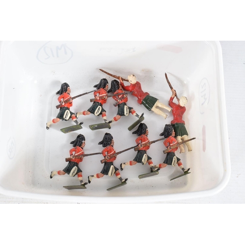 85 - A BOXED BRITAINS THE GORDON HIGHLANDERS SET, No.118, playworn condition with paint loss and wear but... 