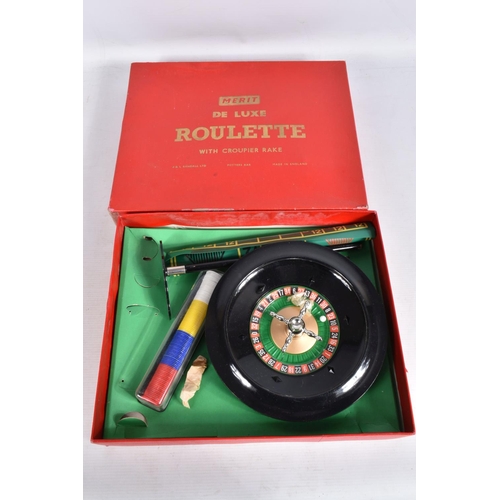 92 - A BOXED J & L RANDALL MERIT DE LUXE ROULETTE SET, with a boxed Merit Magic set, boxed Spears The Mer... 